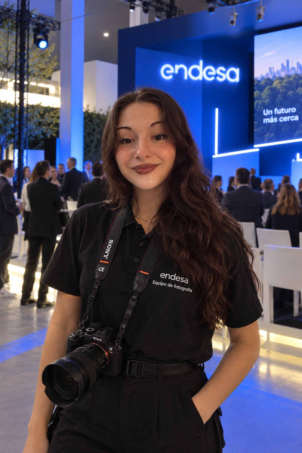 Fotógrafa en un evento de Endesa